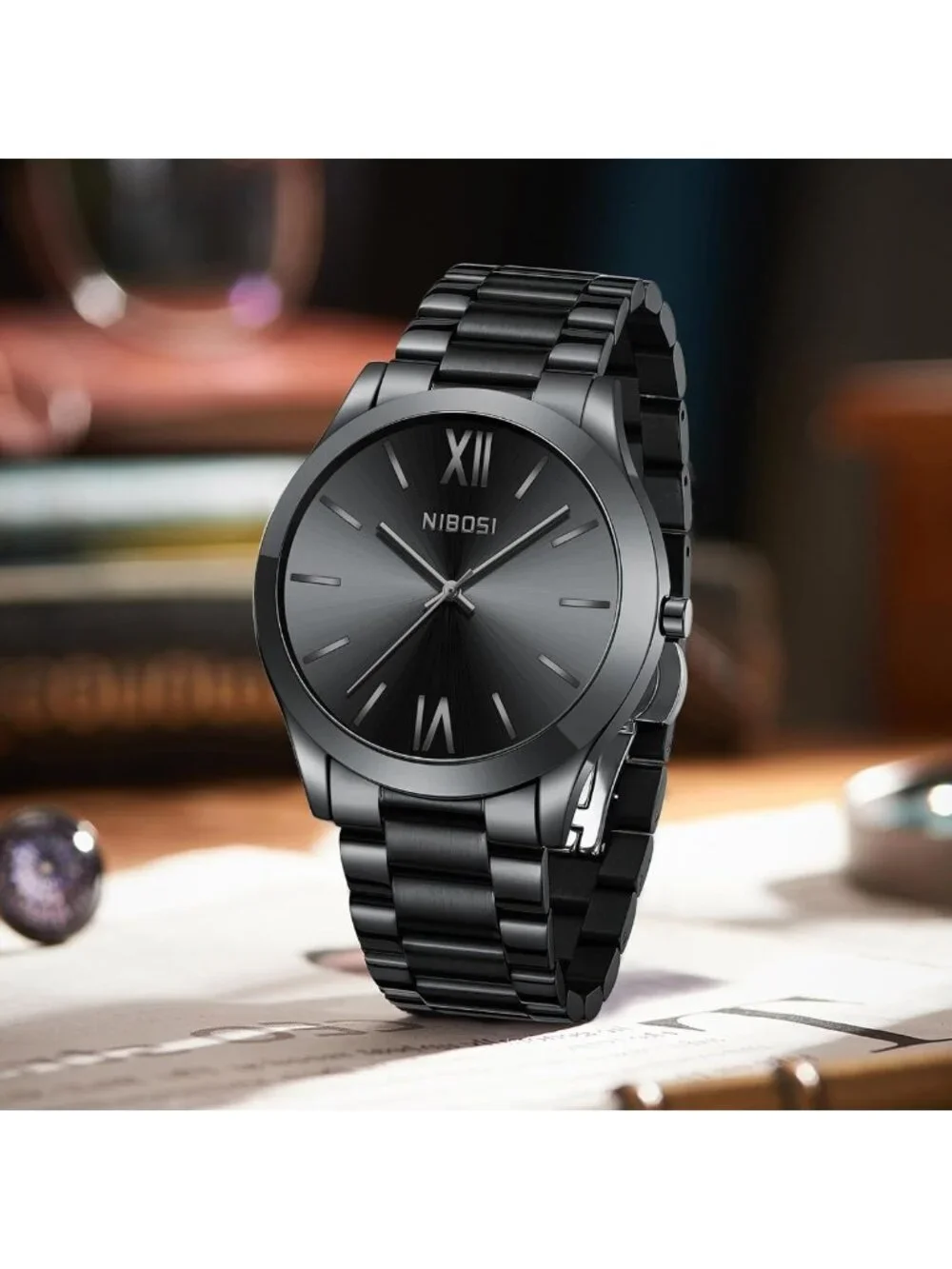 Stylish Men's Analog Quartz Watch - Waterproof Stainless Steel, Minimalist